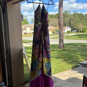 Multicolor Halter Maxi Dress